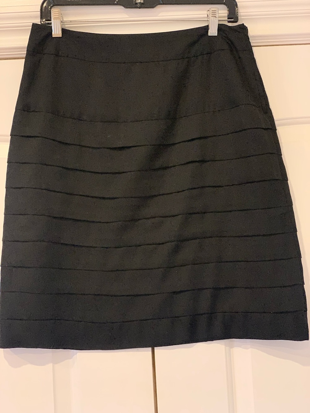 Calvin Klein Classic Black Tiered Straight Skirt